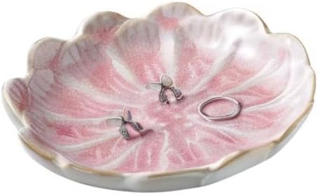 jewelry dish, flower shape ring dish, pink earring tray, cute jewelry holder, key bowl, flower pink