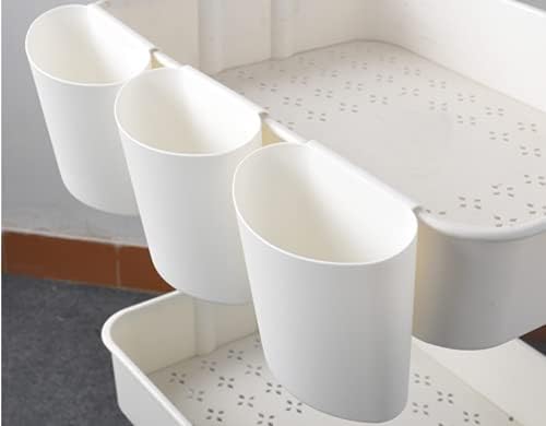 4Pcs Hanging Cup Holder,Rolling Cart Accessories,Plant Containers,Hanging Flower Pots,Space Saver,Storage Bucket,Pencil Holder,Make Up Pencil Holder Office,Kitchen Wall Organizer Decor (4 Colors)