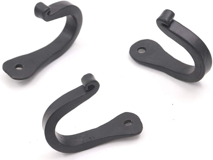 THDC Nail Hooks, Vintage, Rustic Curved Metal Fasteners – Decorative Colonial Wall Décor, Heavy Duty Wall Hooks, Hangers for Keys, Coats, Robe, Bags, Home, Kitchen Set of 12 (Small 1")