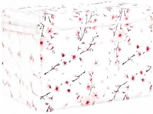 senya Flower Baskets Collapsible Storage Bins with Lids, Cherry Blossom Branche Storage Boxes Clothes Baskets for Organizing