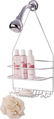Rocky Mountain Goods Shower Caddy - Rust Proof high Grade Steel - Designated Tiered Shelves for Shampoo/soap - Razor Hangers - Includes Secure Suction Cup (White)