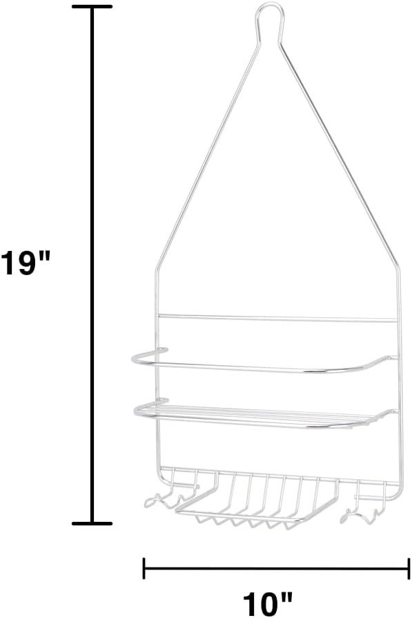 Rocky Mountain Goods Shower Caddy - Rust Proof high Grade Steel - Designated Tiered Shelves for Shampoo/soap - Razor Hangers - Includes Secure Suction Cup (Chrome)