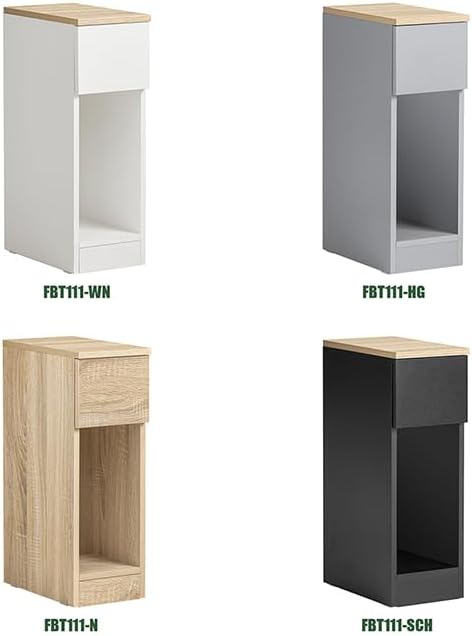 SoBuy Narrow NightStand â Slim Bedside Table with Drawer & Shelf, Small Black End Table for Bedroom, Couch, Entryway, Compact Skinny Night Stand for Small Spaces, FBT111-SCH