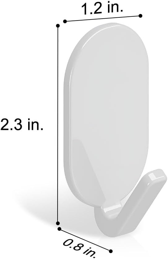 Koja 5-Pack Heavy Duty Self-Adhesive Hanging Hooks for Keys, Bathroom, Shower, Outdoor, Kitchen, Door, Home Improvement, Utility Room. - White