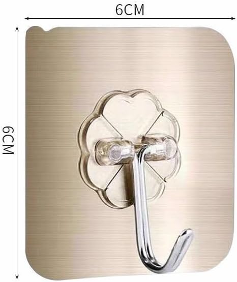 Koja 5 Pack Heavy-Duty Self-Adhesive Hooks - Transparent, Waterproof, Stick-on Wall Hooks for Keys, Bathroom, Shower, Outdoor, Kitchen, Door, Home Improvement, Utility Room - Brushed Gold
