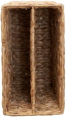 Household Essentials Side by Side Magazine Rack, Natural Hyacinth