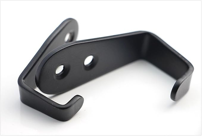 Coat Hooks Black, 6 Pack Jacket Hooks Wall Mounted Stainless Steel Single Robes Hook Heavy Duty, Large L Metal Hook for Entryway Kitchen Bedroom Bathroom Office Toilet