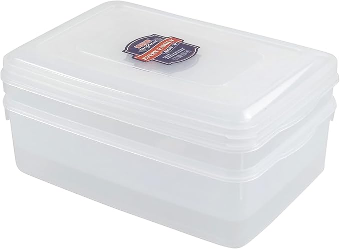 Anbers 11-Quart Clear Storage Containers Box Bin with Lid, 2-Pack