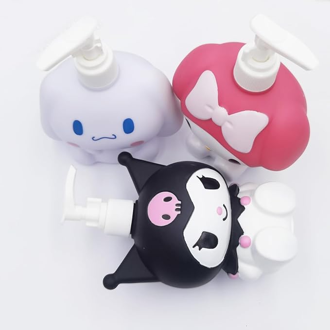 Cute Cartoon Animal Hand Soap Pump Lotion, Hand Soap, Shampoo, Shower Gel Dispenser, Cute Kumi Soap Dispenser Dinosaur Shaped Liquid Bottles Kids Empty Press Type Shampoo Bottles (Black Kulomi)