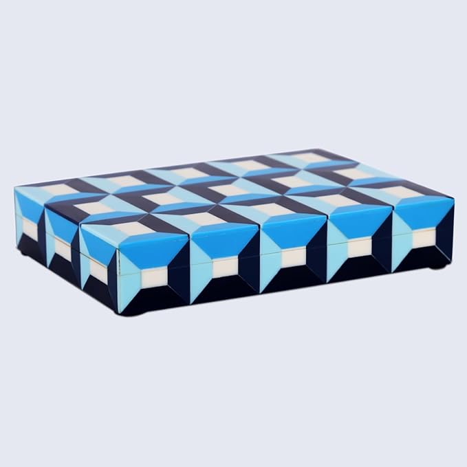 Handicrafts Home Decorative Box 8x6 – Photo Storage Box, Jewelry Organizer, Modern Decorative Storage Box with Lid, Bohemian Table Décor, Vintage Keepsake Box for Shelf or Coffee Table Décor