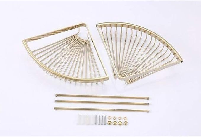 European Retro Brass Rack, Wall Mounted Bathroom Corner, Punch Free Storage, Kitchen and Finishing