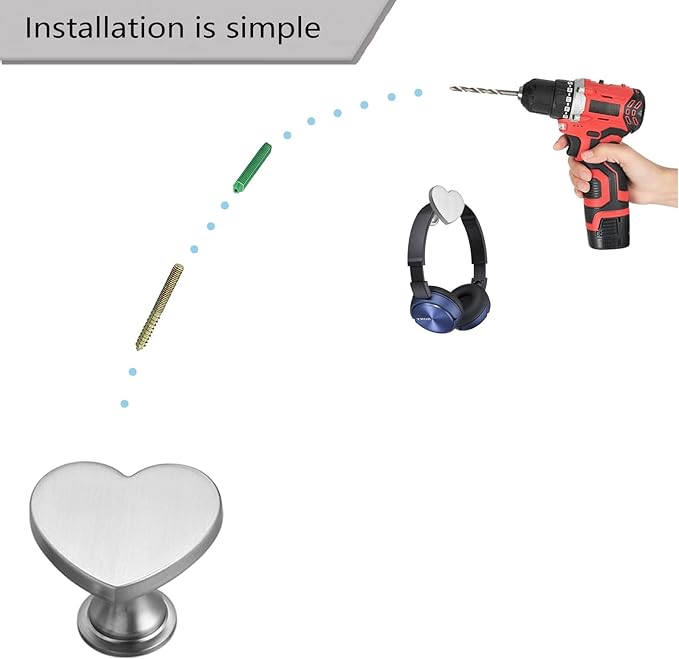 6 Pcs Heart Shaped Wall Hooks Decorative Metal Wall Hook for Home Office Hotel Wall Decoration (Silver)