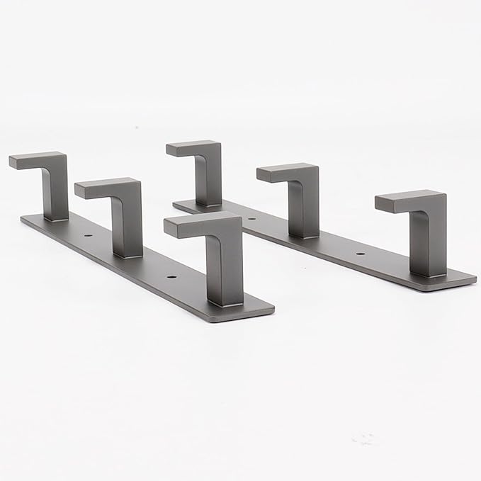 Coat Rack, Heavy Duty Stainless Steel 3 Tri Coat Hook Hanger, Wall Mounted Wall Hooks, Rustic Clothes Hook/Key Hook Rail for Bathroom Kitchen Entryway(2 Pack, 3 Hook Grey)