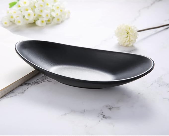 Black Ring Dish Centerpiece Jewelry Tray Key Tray Organizer for entryway, Dresser Decor Key Dish Jewelry Bowl Decorative Dish (Big Oval)