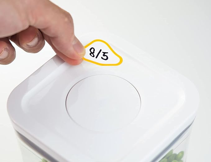 Removable Expiration Date Labels for Food Containers - Waterproof Storage for Deli, Pantry, Freezer, Refrigerator - Write On Kitchen Organization