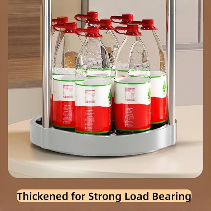 10.01" 2-Tier 360°Rotating Lazy Susan turntable Organizer Spice Rack Organization for Kitchen countertop and Cabinet pantry Organizers and storage(3Grey, Extra Large)