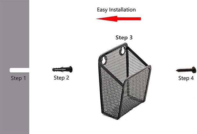 Wall Mount Metal TV Remote Control Mobile Phone Storage Holder Media Organizer Box