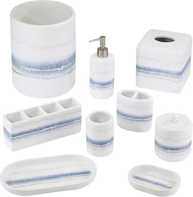 Avanti Linens - Toothbrush, Resin Countertop Accessories, Marble Inspired Bathroom Essentials (Murano Collection)