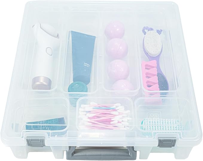Best Kept | Shelf Organizer | Plastic | Bathroom Drawer Organizer | Makeup & Beauty Storage | Home Organization System | With 7 Clear Storage Bins, 1 Pack