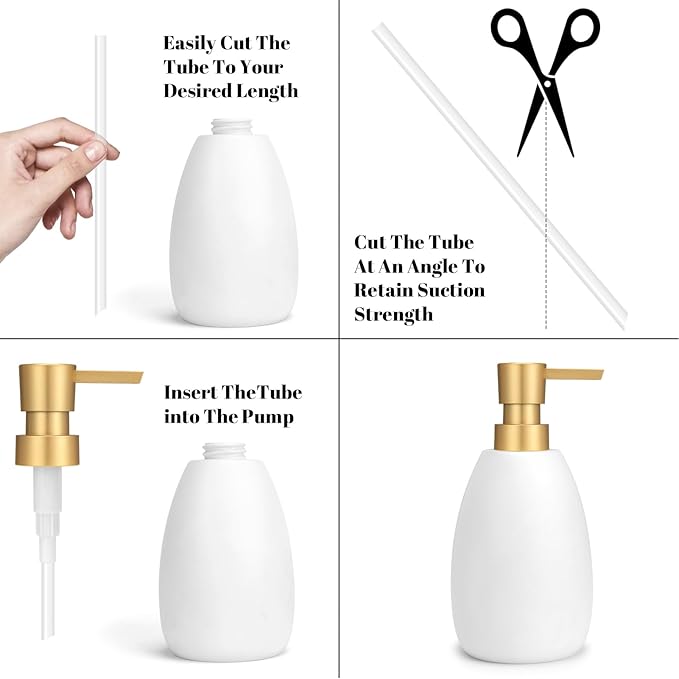 Plastic Soap Dispenser Pump Replacement Refill Dispenser for Standard 28/400 Thread Size for Lotion Dish Soap Kitchen Bathroom 2 Pack(Gold)