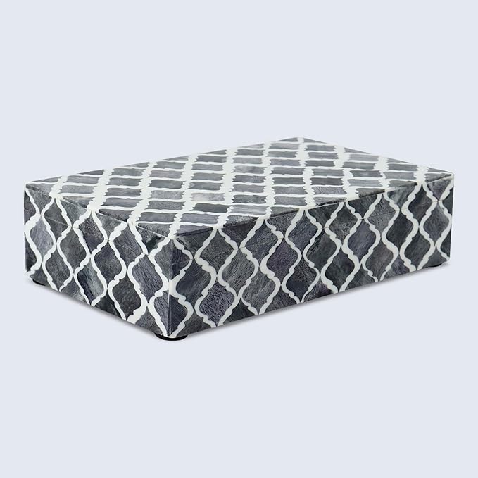 Handicrafts Home Decorative Storage Box 10x6 â Remote Organizer Box with Lid, Modern Decorative Keepsake Box, Boho Shelf Décor, Memory Box for Photos or Letters, Decorative Box for Table Décor