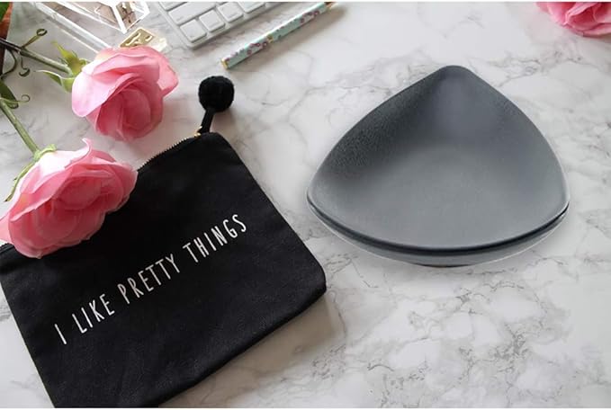 Black ring jewellery tray organiser tray, dresser decor key flat jewellery bowl decorative oval dish