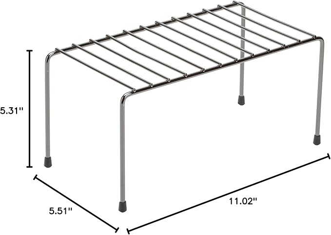Kitchen Details Helper Shelf Organizer | Free Standing | Cabinet & Countertop Organizer | Dishes | Cups | Bowls | Small | Onyx