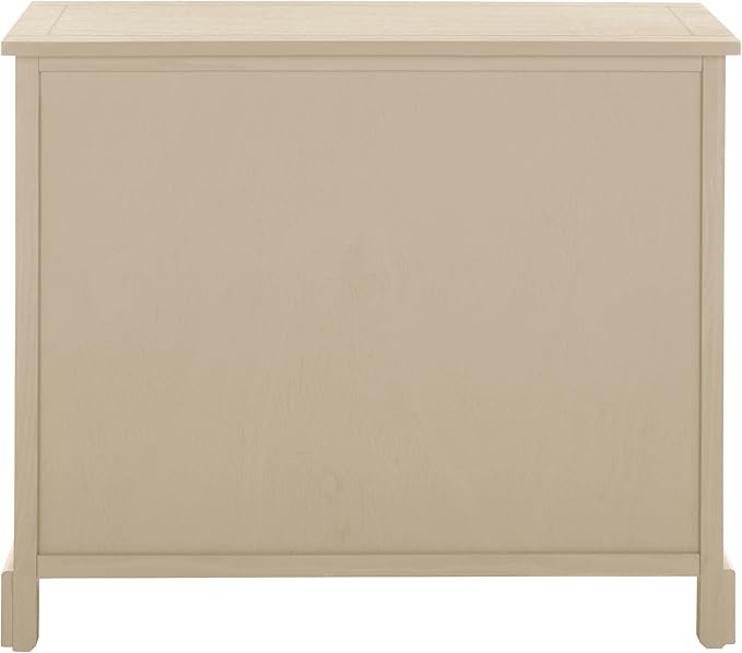 SAFAVIEH Home Collection â Herman Sand Storage Unit, 2-Drawer 4-Basket Mixed-Material Organizer, Fully Assembled (AMH5702J)