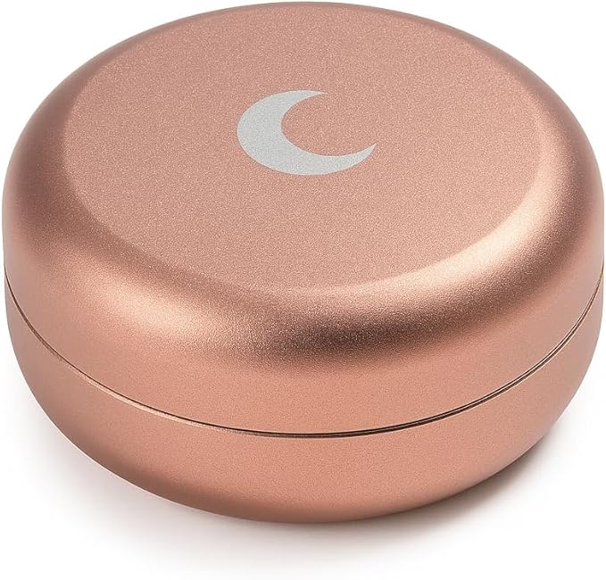 Brando Moon Small Metal Pill Container - 2.1 x 0.9” Pocket Size Portable Pill Box Case – Sturdy Storage Organizer for Coffee, Pills and other Small Components while Traveling