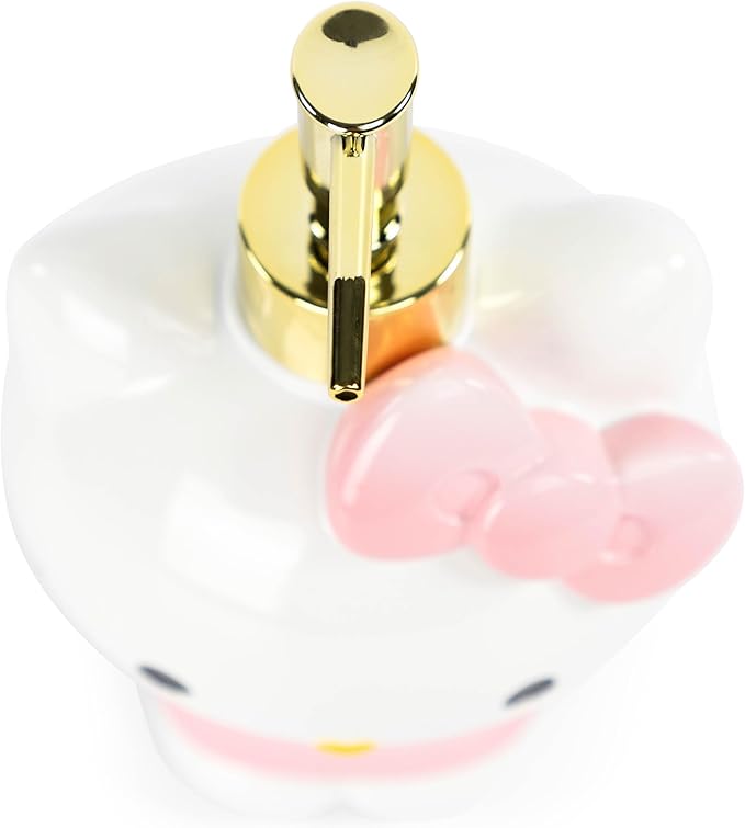 Jay Franco Hello Kitty Soap Dispenser - Pink Resin Pump for Lotion, Liquid Soap or Hand Sanitizer - Bathroom Décor