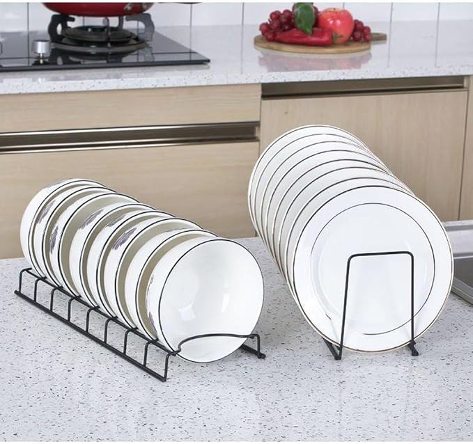 Small Bowl Drainer,Stainless Steel Bowl Drying Rack for Kitchen Counter Organizer Storage, Storage Shelf, Chrome (2 Dish Racks (Black))