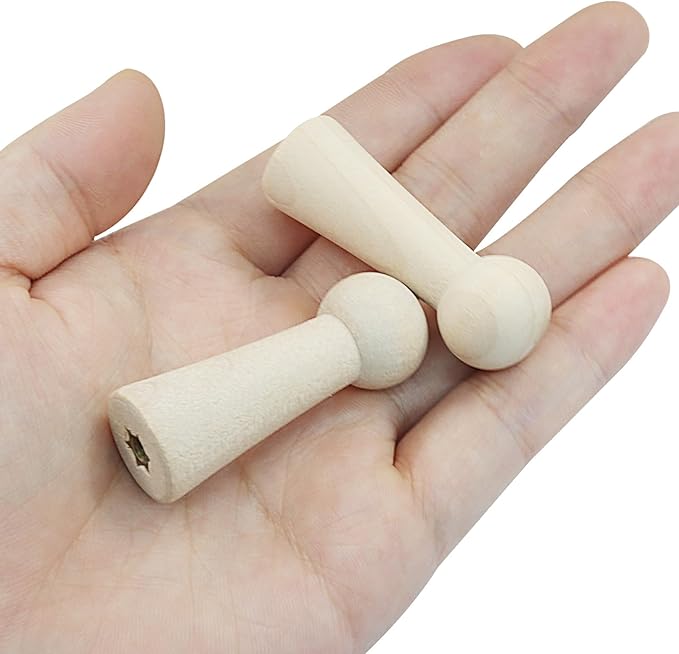 10Pcs Wooden Screw-On Hooks, Solid Wooden Wall Hooks Screw-On Coat Hooks, DIY Wood Coat Hooks for Hanging Jacket/Towel/Mug/Clothes Crafts(Style-3,Unpainted)