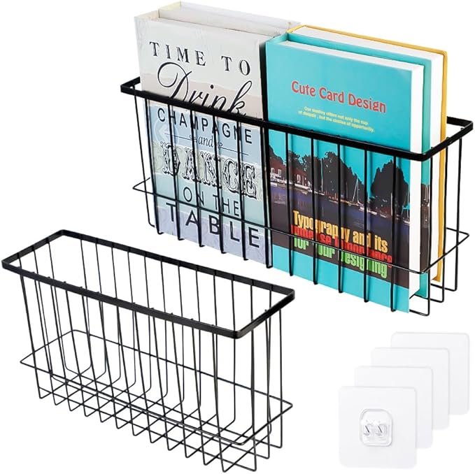 2PC Lid Organizers Inside Cabinet, Cabinet Door Organizer, Self-Adhesive Storage Box, Wall Mounted Metal Storage Boxes,Bathroom/Cabinet/Kitchen Items Organiser Storage Box