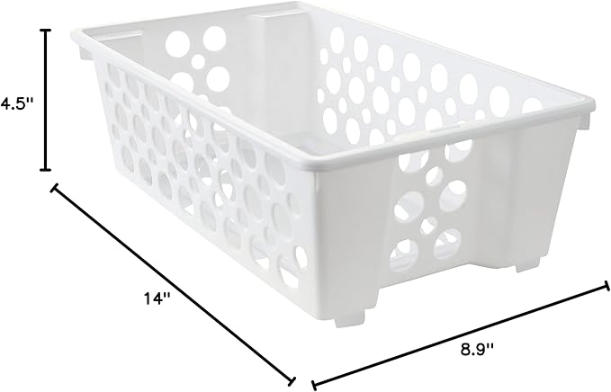 Short Slide-It Baskets, 2 Pack, Stacking and Sliding Modular Storage, Great Organizing Bins for Pantry, Closet, Bedroom, Office, and all Storage, 14” x 8.9” x 4.5”