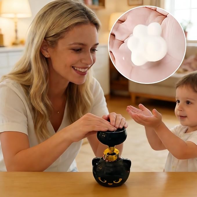 Cute Cat Paw Foam Soap Dispenser,2026 New Black Kitty Hand Soap Pump for Bathroom and Kitchen Home Accessories (1 Pcs)