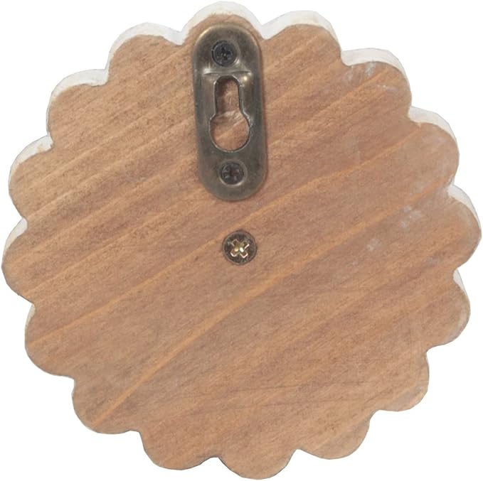 Distress Wood Flower Coat Hooks for Wall Hanging, Single Small Vintage Decorative Hanger for Keys, Bags, Towels (Robe Hanger S/2)