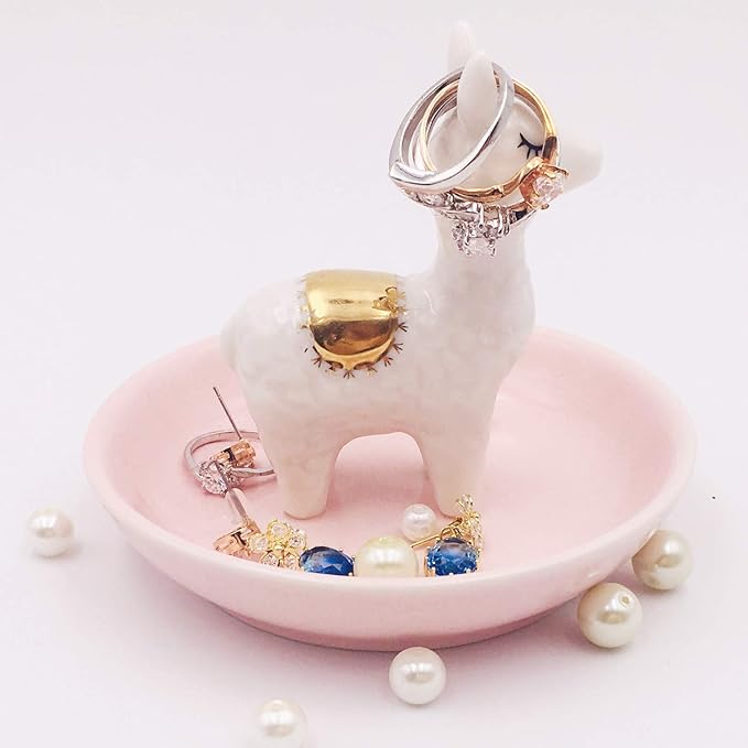 ROSA&ROSE Cat Ring Holder Trinket Tray Ceramic Jewelry Dish Porcelain Ring OrganizerâGift for Women,Girlfriend,Wife,Birthday or Anniversary (Multi)
