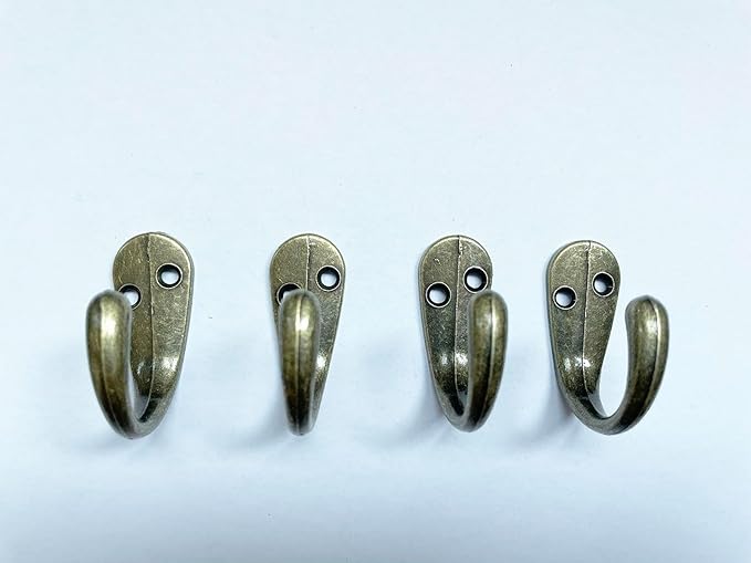 Coat Hooks Wall Mount, 6 Pack Bronze Rustic Entryway Hooks Heavy Duty Single Metal Utility Hook for Hanging Clothes Jackets Robes Towels Hats Keys Bags Cups