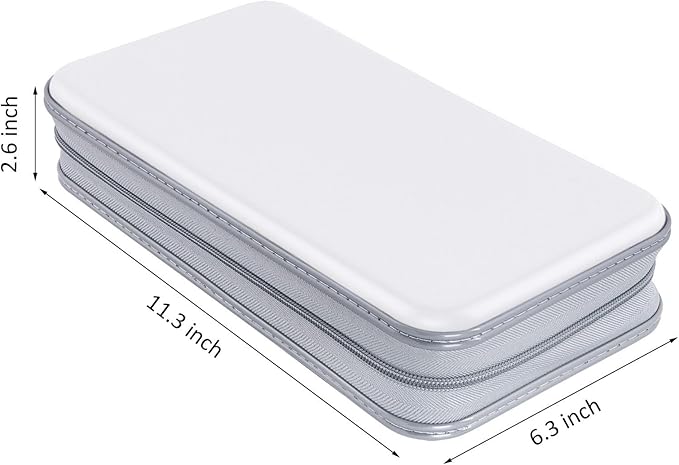 CD Case, DVD Case Holder 96 Capacity Hard Plastic CD DVD Disc Cases Storage Binder Wallet for Car Home Office Travel (White)