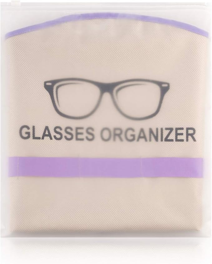 TRIUMPH VISION 20 Slots Hanging Sunglass Organizer,Glass Display Cabinet Rack Sunglasses Case Wall Mount Purple