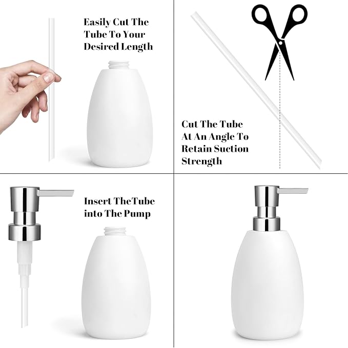 Soap Dispenser Pump Replacement Kitchen Bathroom Lotion Refill Dispenser Pump for Regular Mouth Bottle for Standard 28/400 Thread Size 2 Pack(Silver