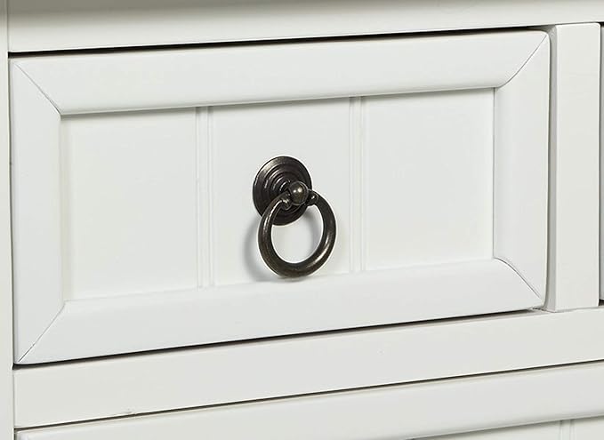 Convenience Concepts Kendra Entryway Hall Table 23.75" - 3 Storage Drawers, Traditional Console with Shelf for Decor, Office & Hallway Organizer, No Tools Assembly, Solid Wood Legs, White