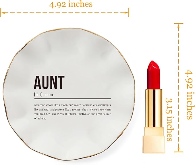 HOME SMILE Mother's Day for Aunt Ring Dish-Aunt Gifts from Niece Birthday Christmas Valentine's