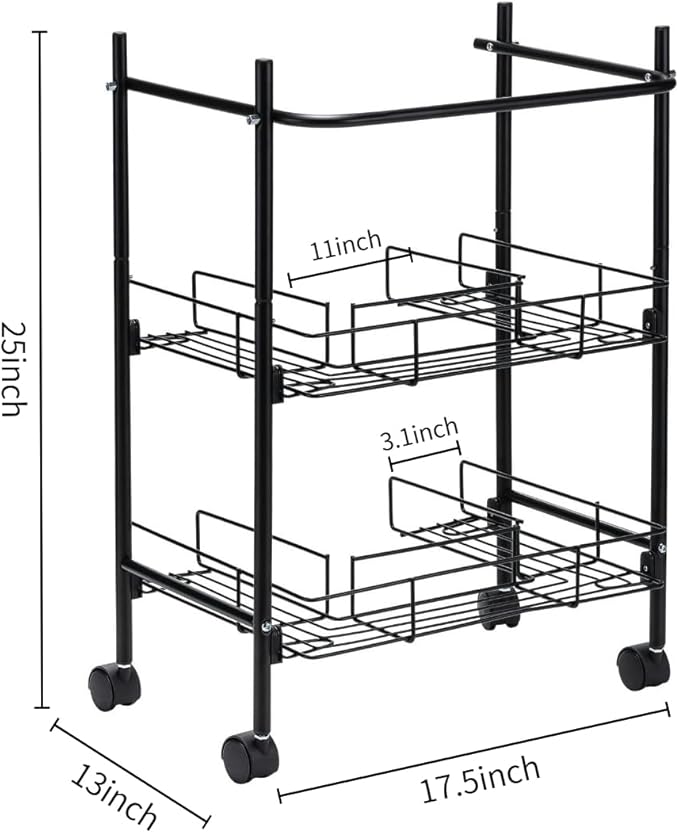 L&H UNICO Under Sink Organizers 2-Tier Removable Shelf Wire Storage Rack for Kitchen Bathroom with Towel Bar, Black