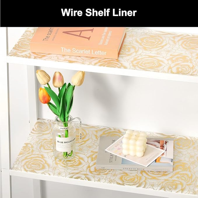 Cooyes Shelf Liner – Premium Non-Adhesive Cabinet & Drawer Liner for Kitchen – Waterproof Shelf Paper with Modern Pattern – Durable EVA Cabinet Mat – Easy to Cut (17.5" W x 120" L)