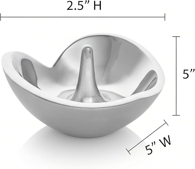 Nambé Heart Ring Holder â Sculptural Alloy Jewelry Dish with Vertical Post for Rings â Decorative 4.25â x 4.25â Heart-Shaped Trinket Bowl & Jewelry Organizer for Dresser, Vanity & Keepsake Display