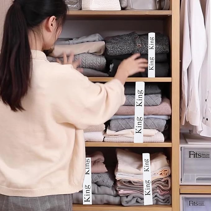 8Pcs Bed Sheet Organizer Bands, Closet Organization Sheets Organizers, Sheet Keepers Elastic Storage Sets for Organizing, Linen Labels Bedding Storage Bedroom (King 8Pcs)