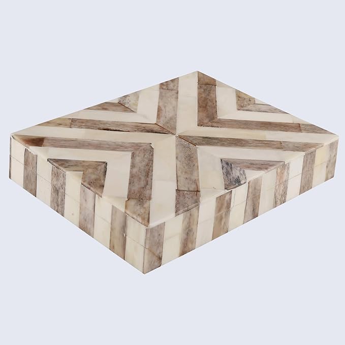 Handicrafts Home Decorative Keepsake Box 8x5 – Small Organizer Box with Lid, Boho Decorative Storage, Retro Memory Box, Unique Coffee Table Décor, Jewelry or Trinket Box, Modern Shelf Decorative Box