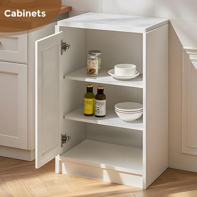 Coavas Extra Grip Thickened Shelf and Drawer Liner - Non-Adhesive Non-Slip Waterproof Mats for Kitchen Cabinets, Drawers, Shelves, Dresser & Cupboard, Easy Cut DIY (White, 12IN x 20FT)