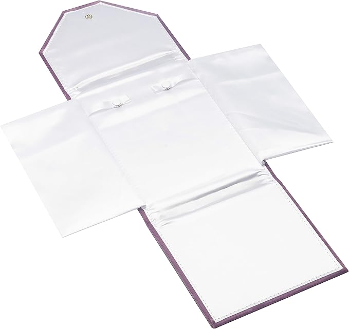 Velvet Necklace Jewelry Travel Folder Storage Display Case (Dark Purple)